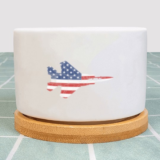 F-15 Eagle Fighter Jet Airplane American Flag F15l Plant Pots