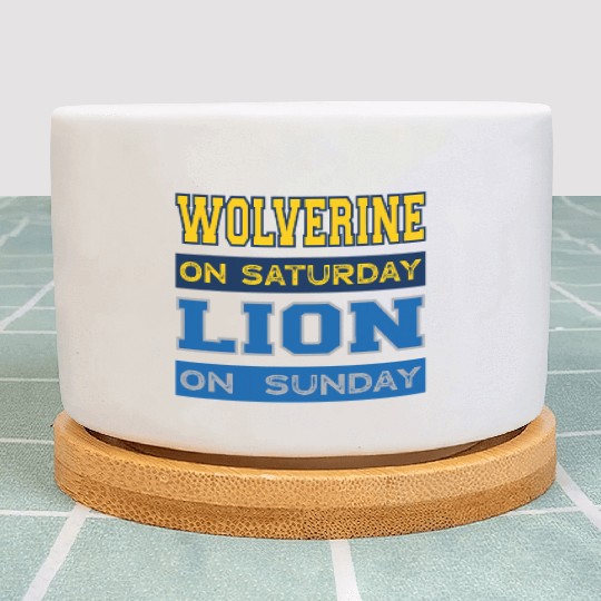 Wolverine on Saturday Lion on Sunday Detroit Plant Pots