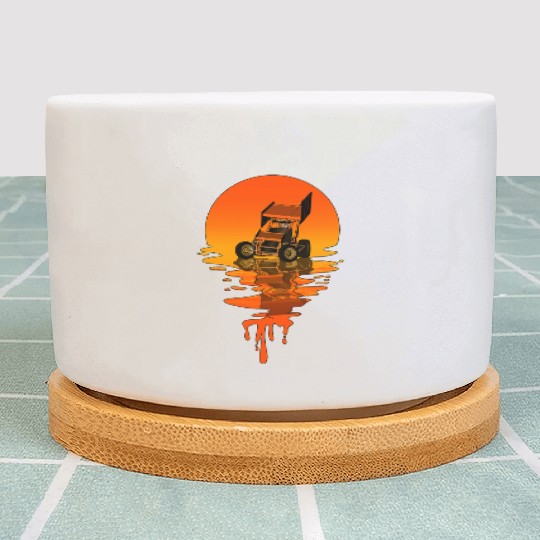 Vintage Retro Style Sprint Car Racing Plant Pots