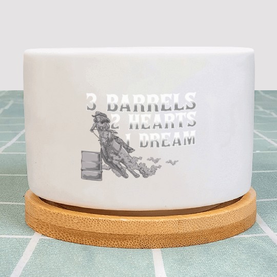 3 Barrels 2 Hearts 1 Dream Horse Barrel Racing Plant Pots