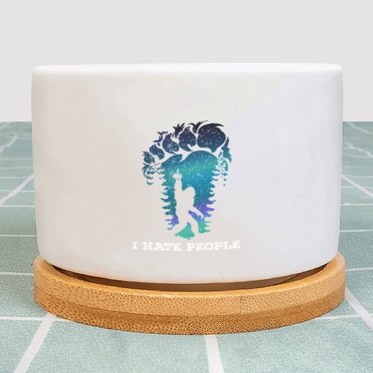 Bigfoot Middle Finger I Hate People Sasquatch Plant Pots