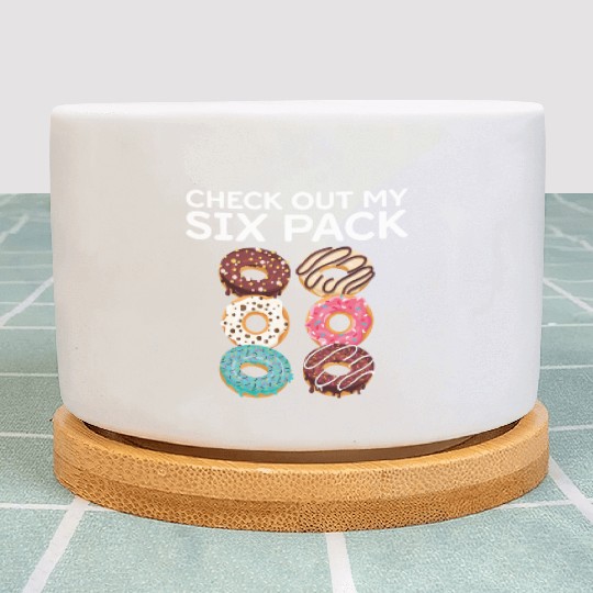 Six Pack Donut Gym Abs Calories Hilarious Gift Plant Pots