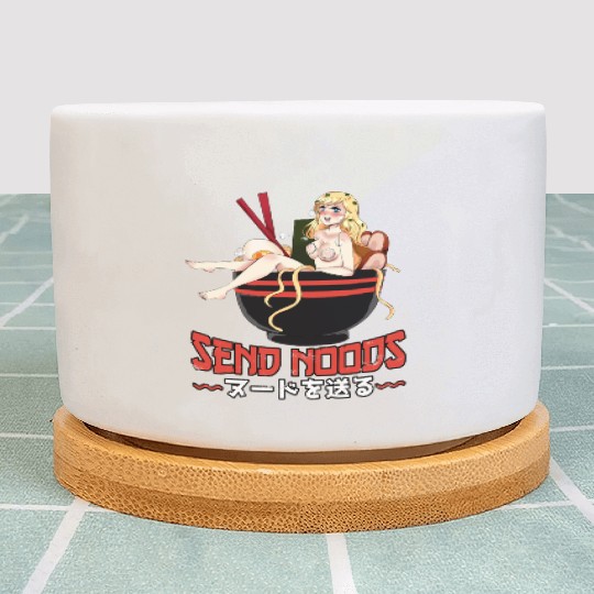 Send Noods Waifu Material Ramen Noodles Gift Plant Pots