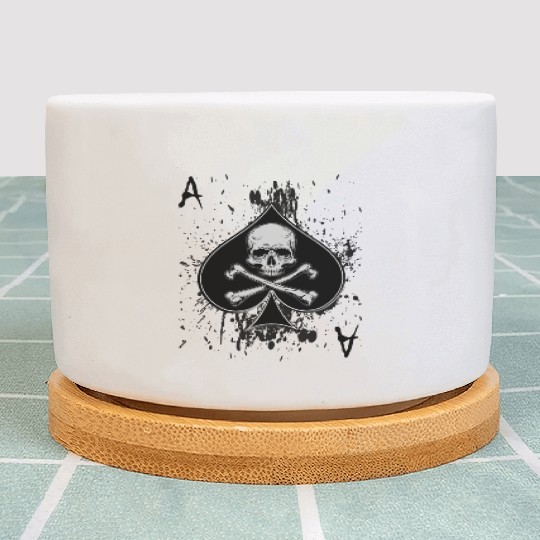 Skull Ace of Spades Playing Card Poker Gift Idea Plant Pots
