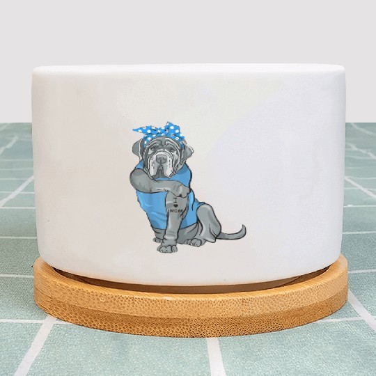 Neapolitan Mastiff Dog Tattoo I Love Mom Plant Pots
