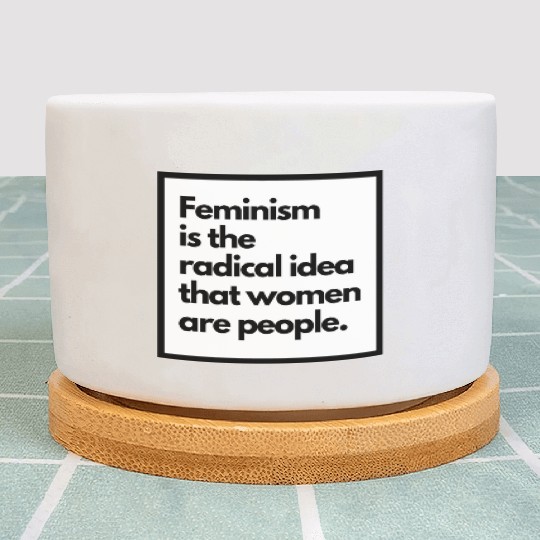 Feminism solid back sticker Plant Pots