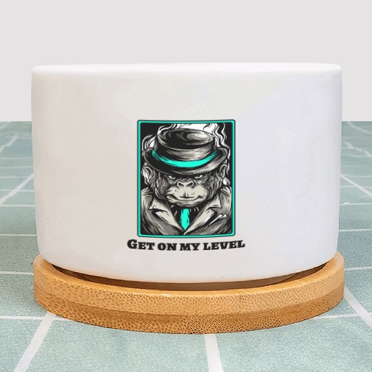 Cool chimpanzee gangster monkey Plant Pots for