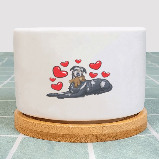 Irish Wolfhound Dog With Stuffed Animal Plant Pots