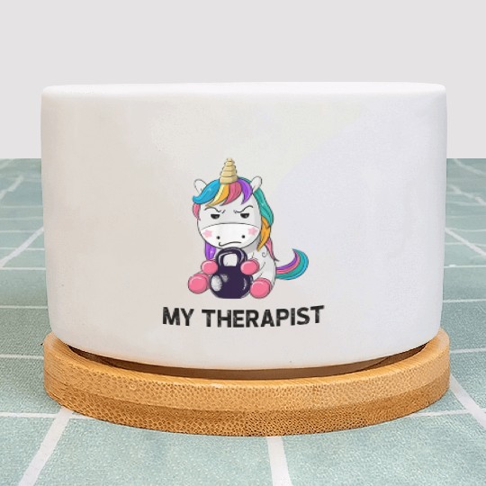 My Therapist Unicorn Workout Funny Gym Summer Plant Pots