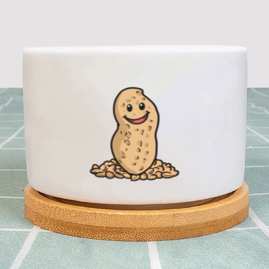 happy Peanuts Nuts Kids Baby Snack Illustration Plant Pots