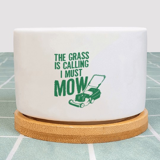 Lawn Mower Lawn Mowing Garden Hobby Gardener Plant Pots