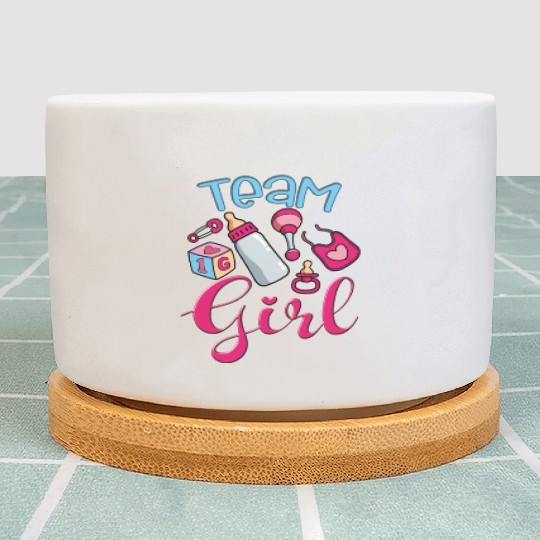 Cute Team Girl, Gender Reveal, It's A Baby Girl Plant Pots