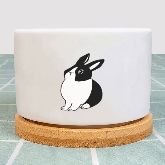 Black And White Dutch Rabbit Plant Pots