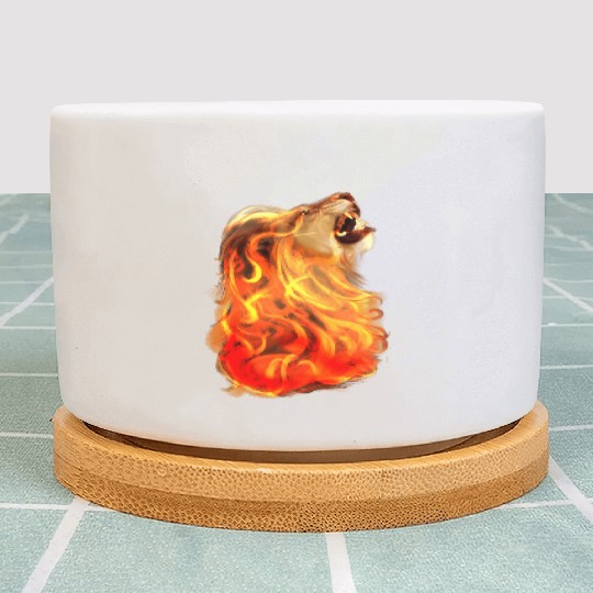 Fire Lion King Of Beasts Big Cat Animal Gift Plant Pots