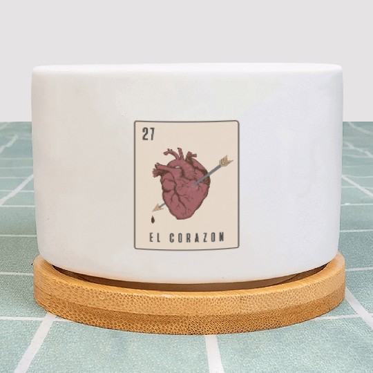 El Corazon Mexican Loteria Plant Pots