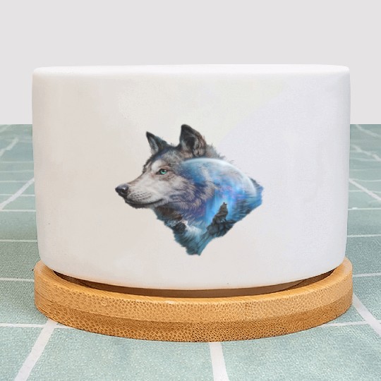 Wolf Moon Forest View Nature Plant Pots