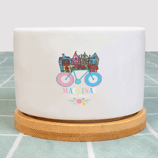 Mackinac Island Michigan Bike Art Plant Pots