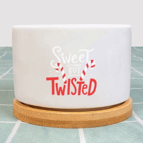 Sweet But Twisted Funny Christmas Candy Lollipop C Plant Pots