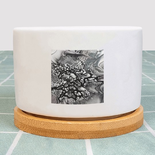 Black and white abstract art. Trendy artist. Plant Pots