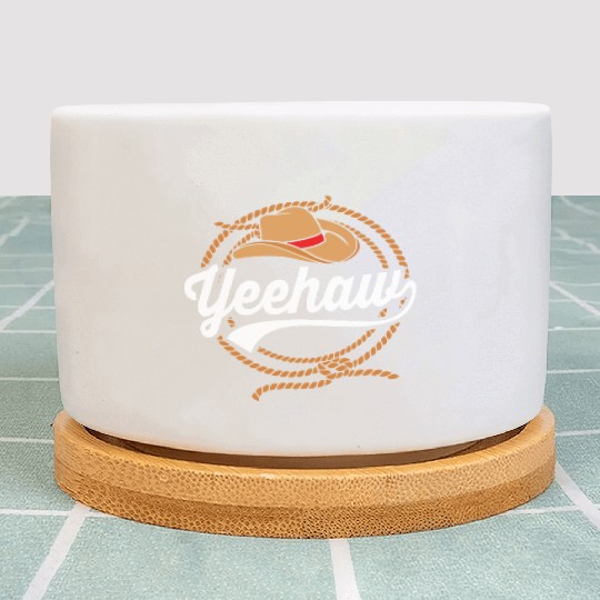 Yeehaw Cowboy Western For Men Bull Riding Rodeo Plant Pots