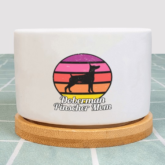 Doberman Pinscher Mom I Retro MinPin Mom Plant Pots