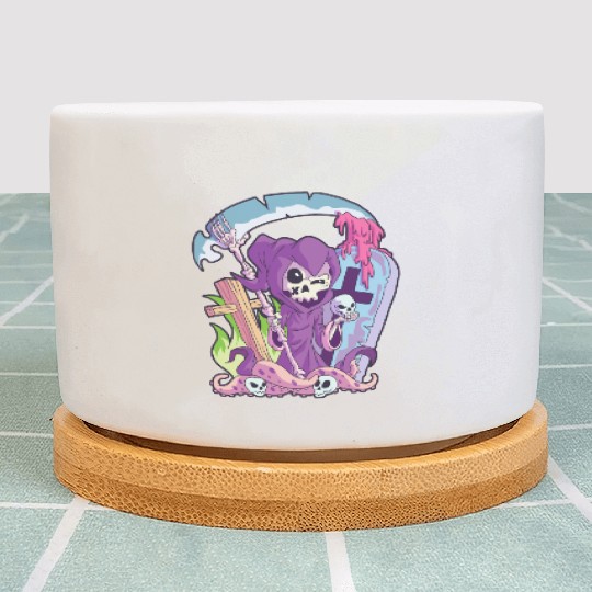 Kawaii Death Grim Reaper Pastel Goth Creepy Occult Plant Pots