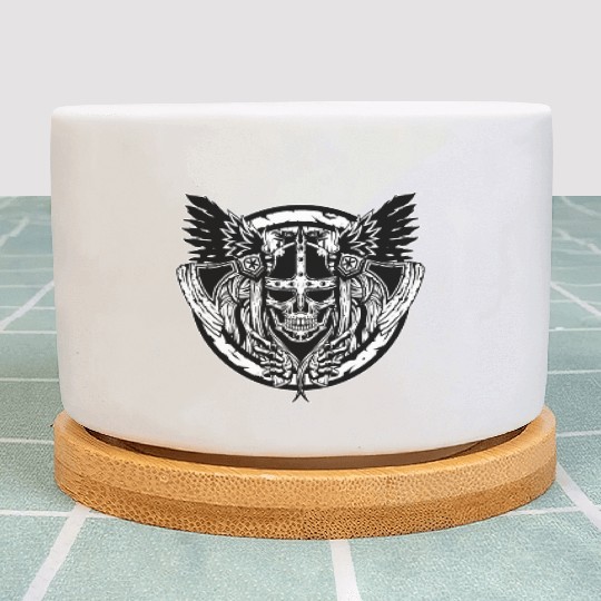 Skull Raven Nordic Axt Odin Thor Norse Viking Plant Pots