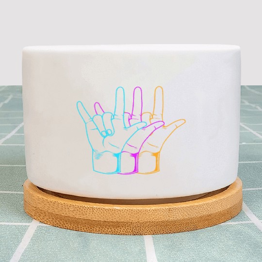 American Sign Language I Love You ASL Plant Pots