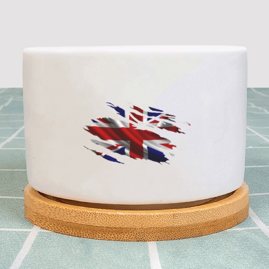 United Kingdom Ripped Flag Plant Pots