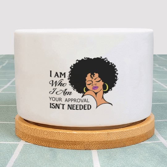 Black Queen Lady Curly Natural African American Plant Pots