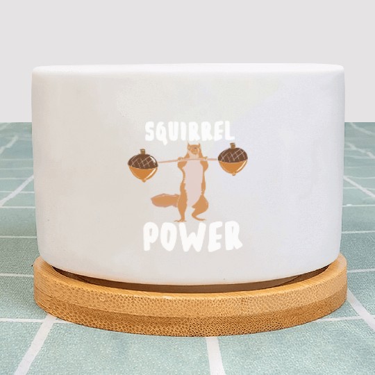 Squirrel Weightlifting Workout Gym Muscles Plant Pots