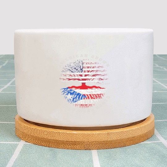 American Grown Puerto Rican Roots Puerto Rico Flag Plant Pots