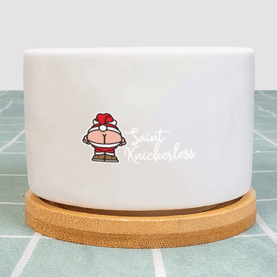 St. Knickerless funny Santa Claus Christmas puns Plant Pots