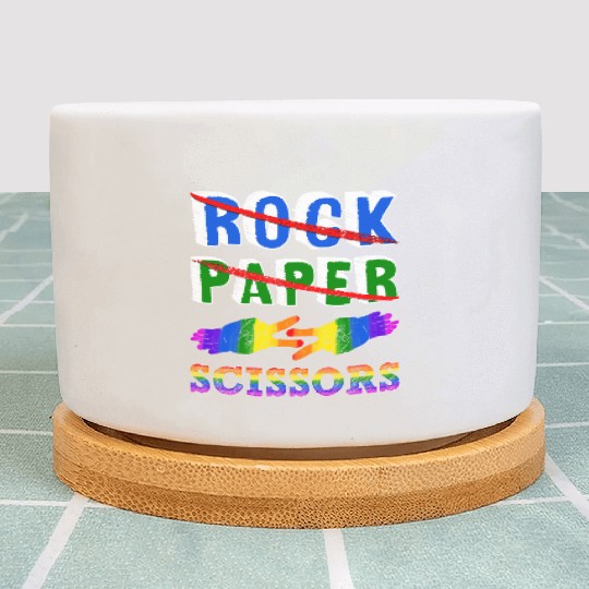 Rock Paper Scissors Lesbian Couple LGBTQ Pride Mon Plant Pots