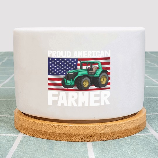 Proud American Farmer Tractor Plant Pots