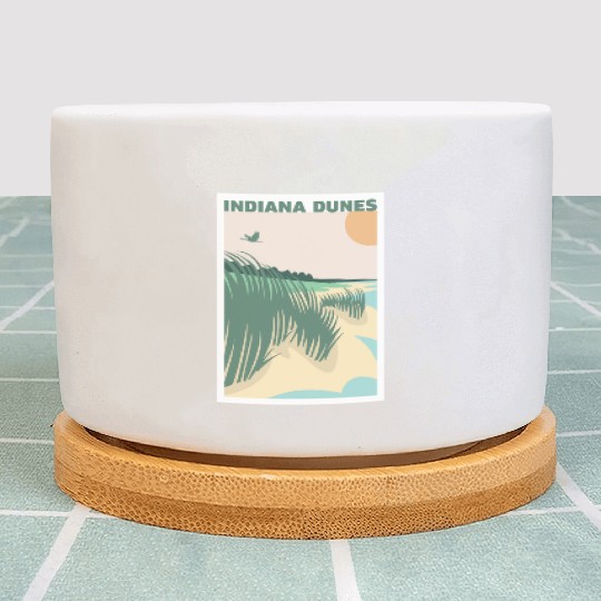 Grass Sunset Indiana Dunes Poster Plant Pots