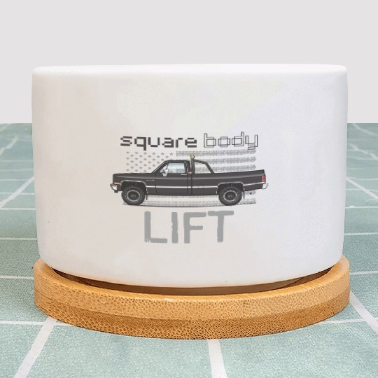 Square Body Lift Black Plant Pots
