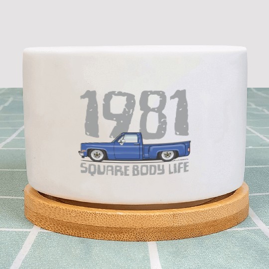 1981 Square Body Life Bright Blue Plant Pots