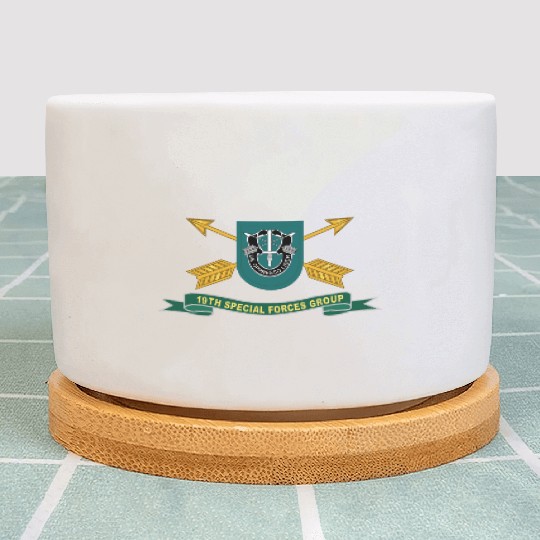 Army 19th Special Forces Group Flash w Br Ribbon Plant Pots