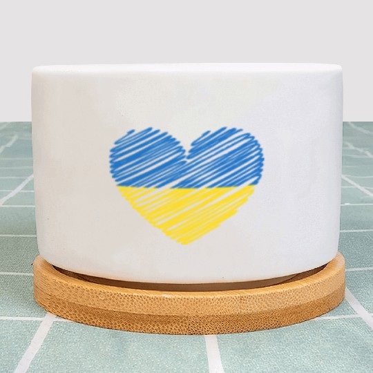 I Stand With Ukraine Ukrainian Heart Flag Plant Pots
