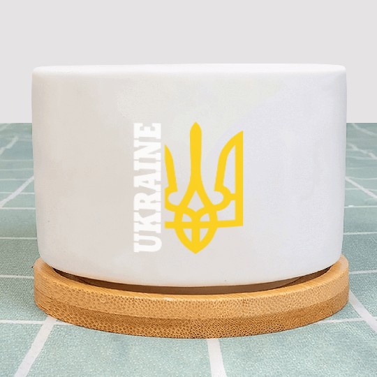 UA And Yellow Emblem of Ukraine Plant Pots