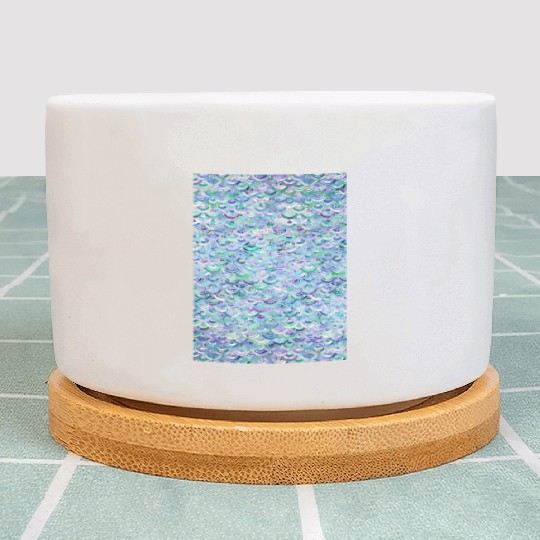 Marble Mosaic in Sapphire and Emerald Plant Pots