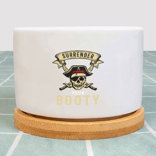Surrender Your Booty Pirate Skull Crossbones Plant Pots