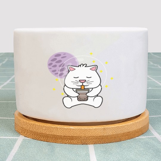 Kawaii Cat Space Pet Lover Gift Plant Pots