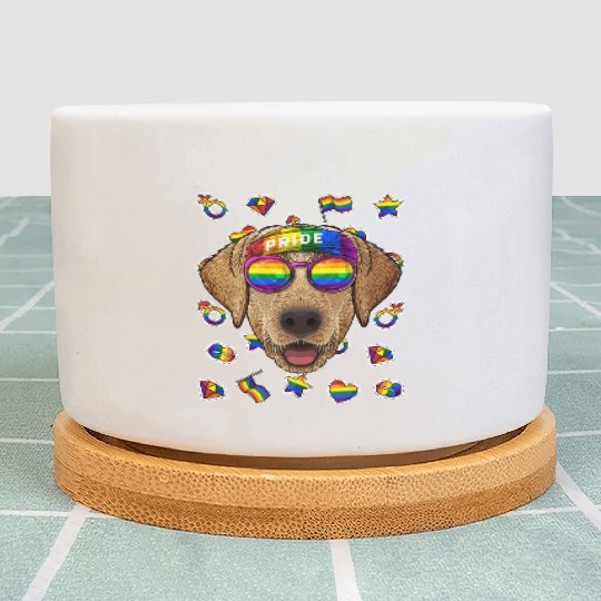 LGBT Labrador Retriever Gay Pride Month Dog Rainbo Plant Pots