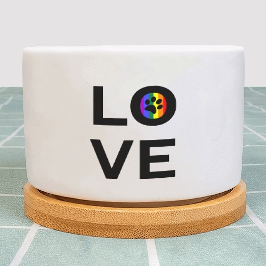 Cat Paw Love LGBT Pride Rainbow Flag Plant Pots