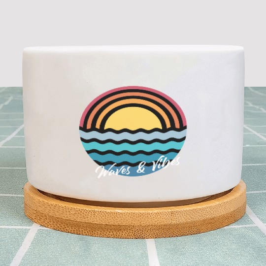 Positive Vibes Surf and Waves Summer. Plant Pots