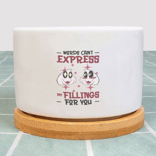 Dim Sums Filling Asian Food Chinese Food Fan Plant Pots