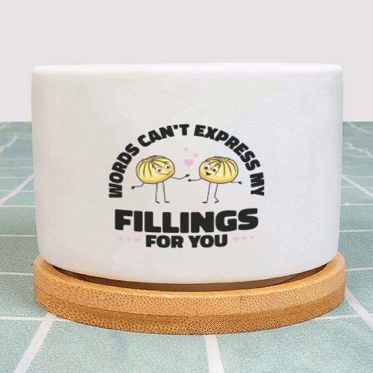 Dim Sums Filling Asian Food Chinese Food Fan Plant Pots