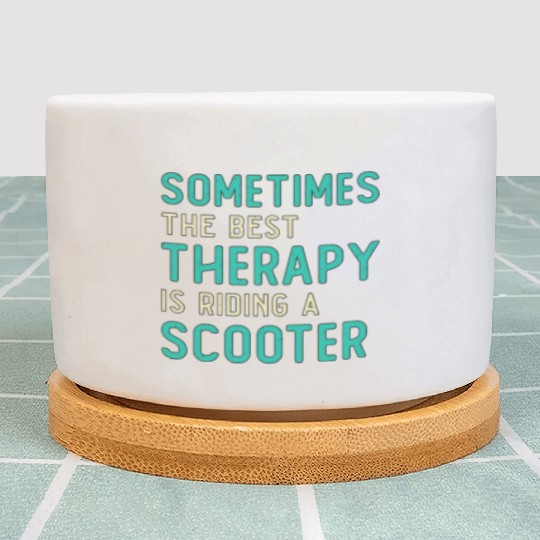 Scooter Driver Best Therapy Stunt Retro Vintage Plant Pots
